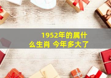 1952年的属什么生肖 今年多大了